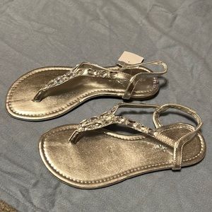 Montego Bay Club sandals silver 7.5 women brand new